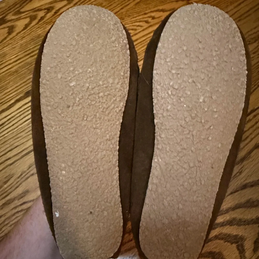 Cozy Brown Suede Moccasin Slippers with Shearling Lining